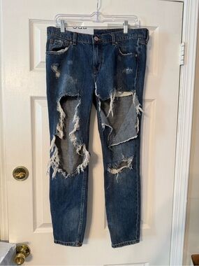 BDG Distressed Dark Blue Women's Ripped Jeans